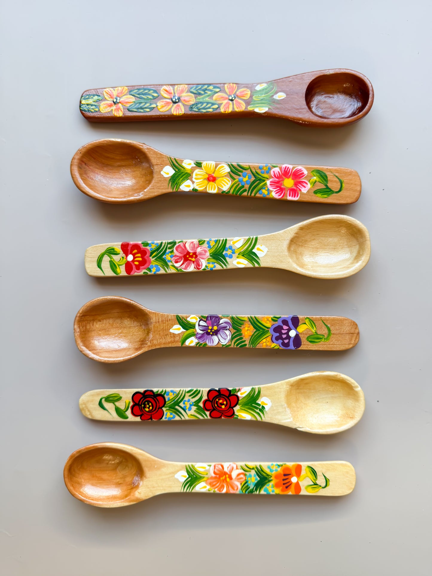 Mexican Spoons Colored Wooden Spoons Cucharas de Madera