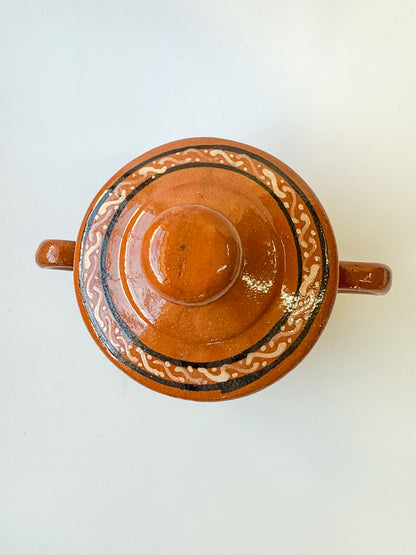 Michoacan Sugar Bowl Azucarera de Barro Hand Painted Azucarera