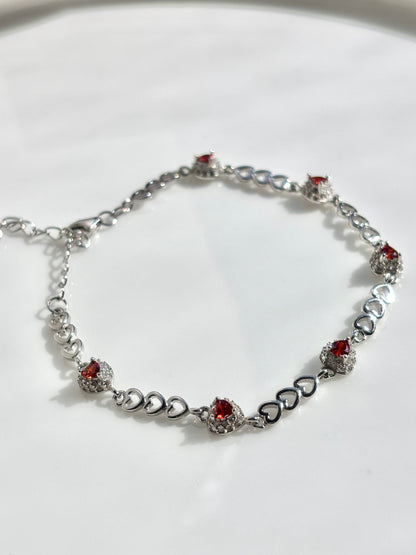 Sterling silver 925 heart bracelet - Pulcera corazones