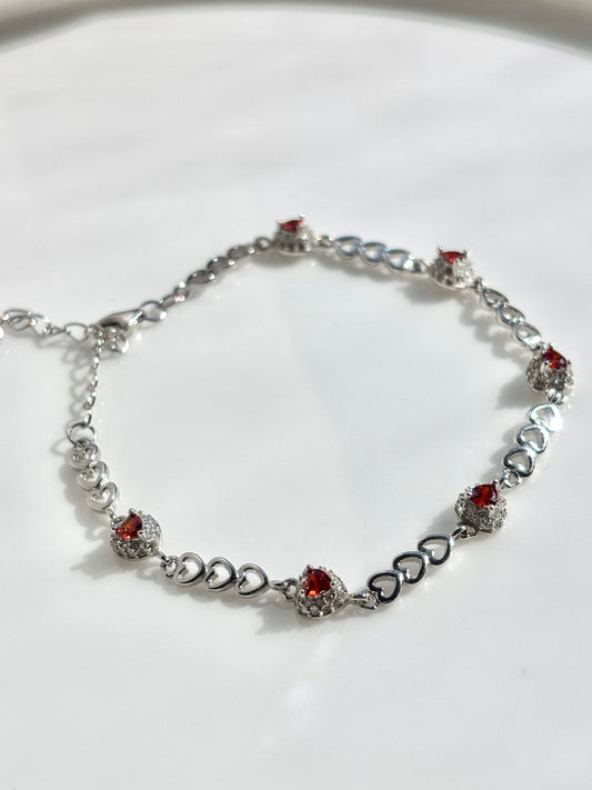 Sterling silver 925 heart bracelet - Pulcera corazones
