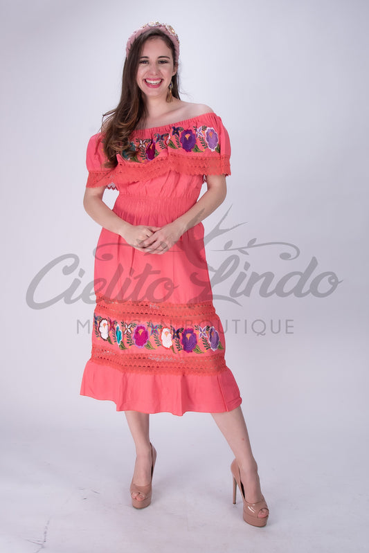 Off the Shoulder Victoria Dress Coral