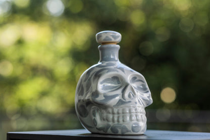 Mexican Large Skull Bottle Ceramic - Licorera Calavera