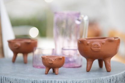Oaxaca Red Clay Pig Bowl - Marranito Barro