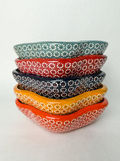 Michoacan Capulineado Clay Plate Flower Shaped Plato Flor Capula