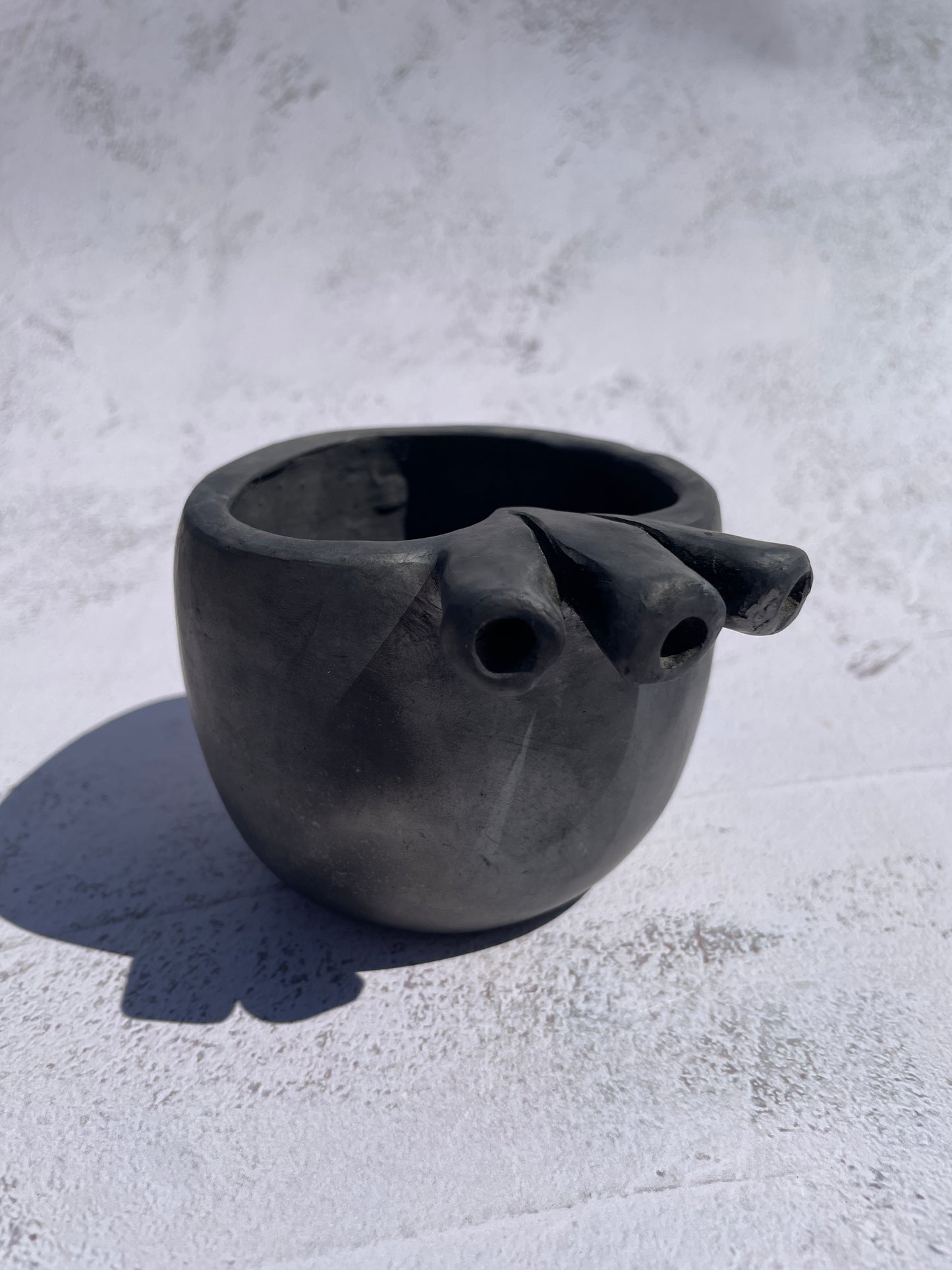 Oaxaca Black Clay Heart Shaped Bowl with Spoon Tazón de Corazón