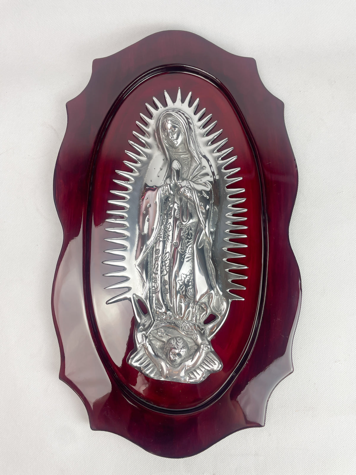 Tableau Madonna De Guadalupe En Bois 10,7x13,3cm - Décoration Religieuse Fabriquée En Italie