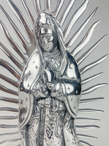 Virgen de Guadalupe 17" Lady of Guadalupe Statue Pewter