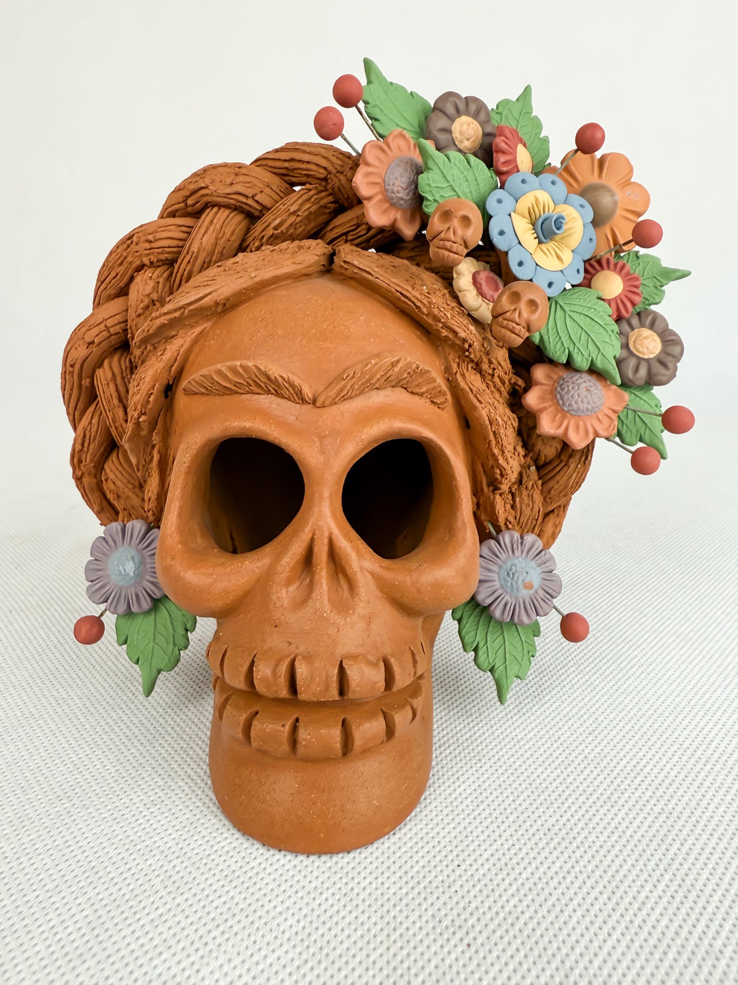 Clay Skull Pastillado Metepec Calabera de Barro