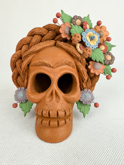 Clay Skull Pastillado Metepec Calabera de Barro