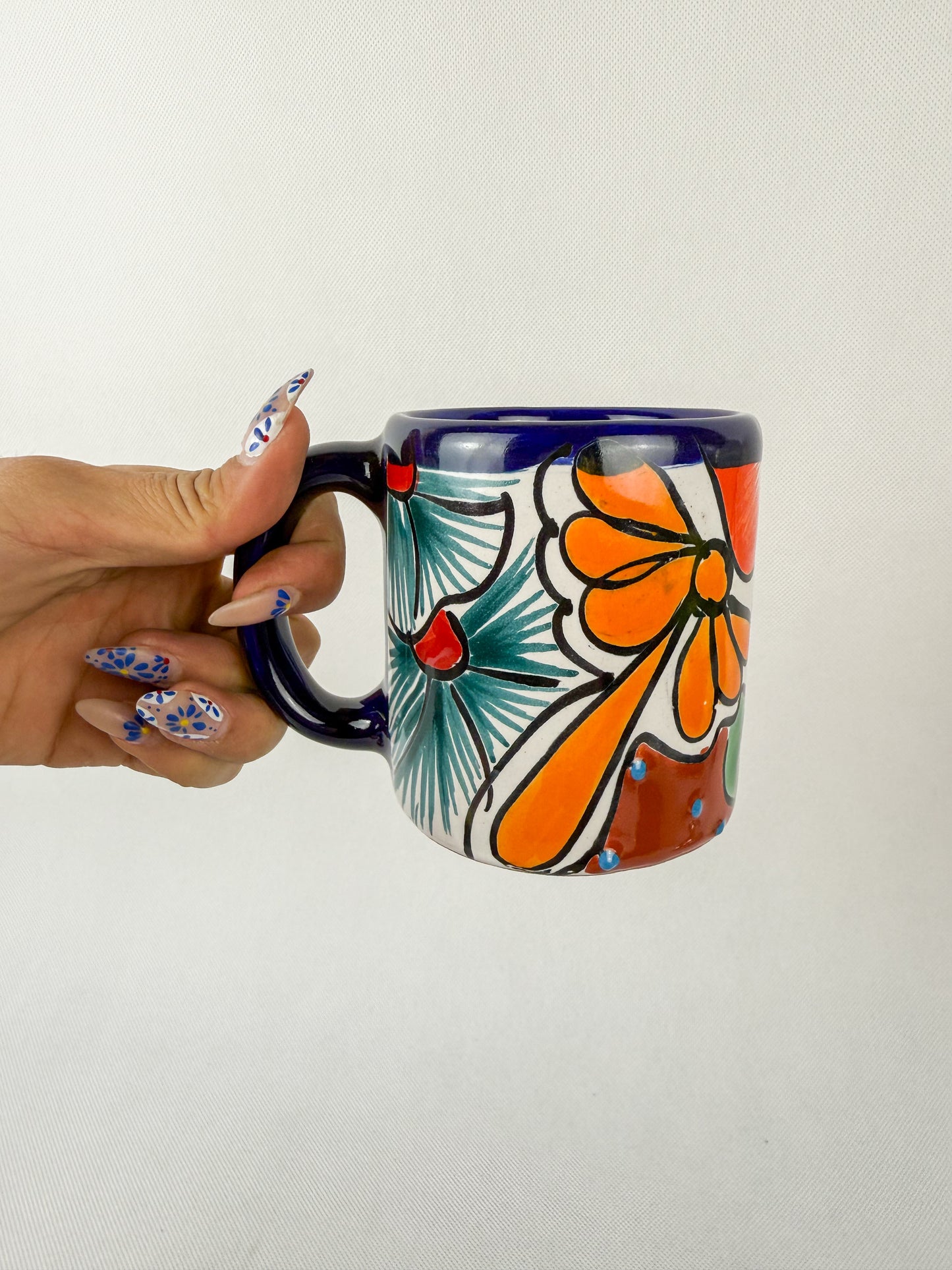 Talavera Coffee Mug Multicolor Taza Con Plato Talavera