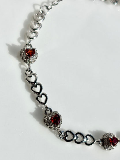 Sterling silver 925 heart bracelet - Pulcera corazones