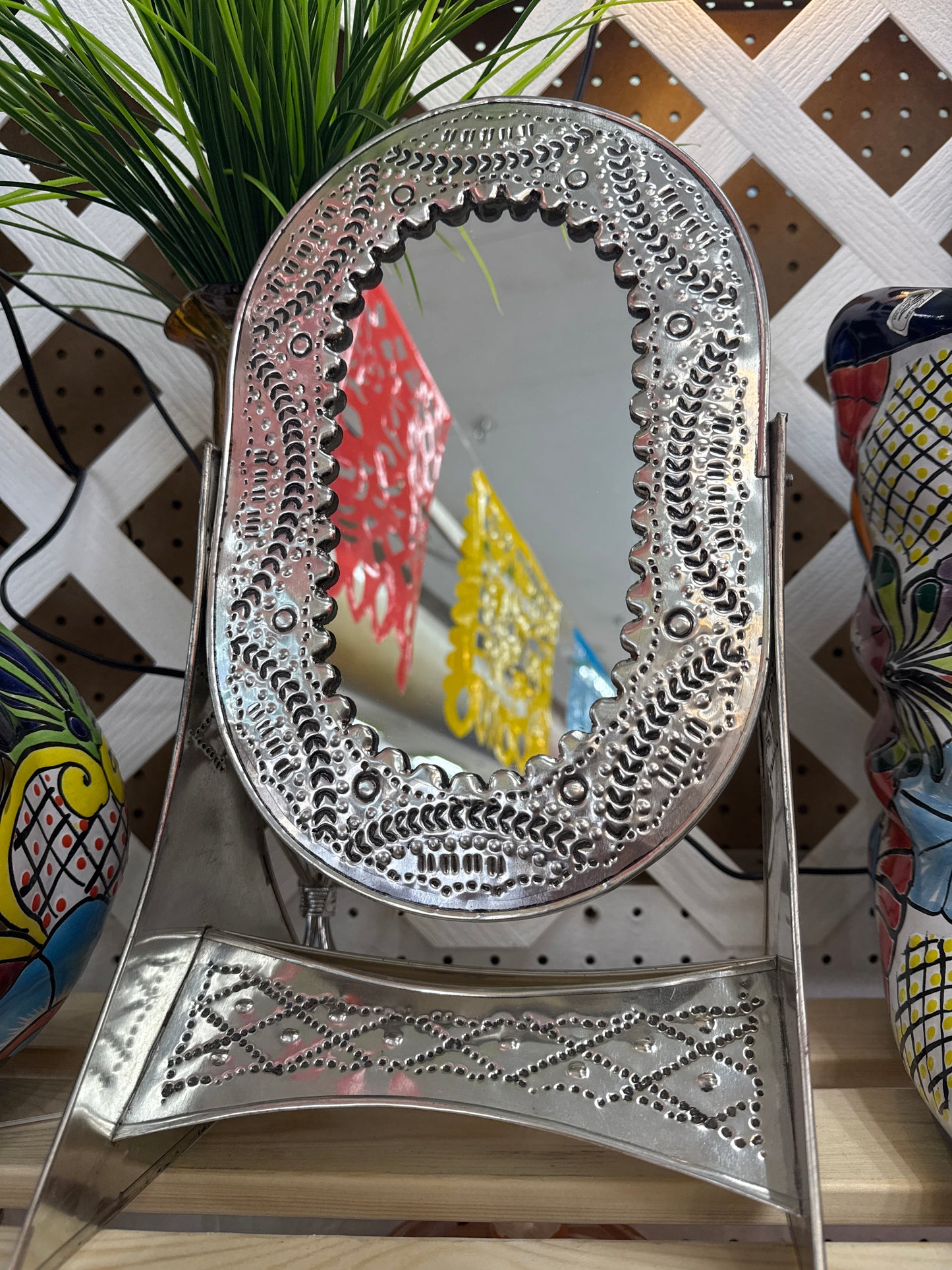 Mexican Punched Tin Mirrors 15 Inch Vanity Mirror Punched Tin Punched Tin Patterns Mexican Tin Mirrors