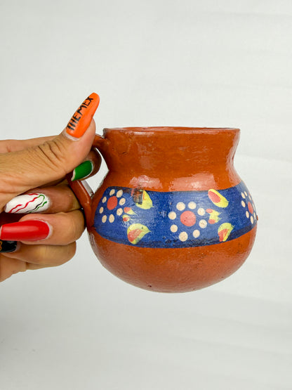 Michoacan Mexican Clay Mugs 2pc Set Mexican Cups Tazas De Barro Lead Free