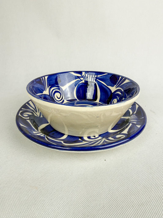 Blue And White Mexican Ceramic Plates - Platos Ceramica