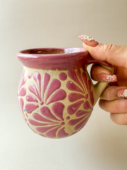 Mexican Clay Mugs Engobe Colorful Tazas De Barro Talavera Coffee Mug