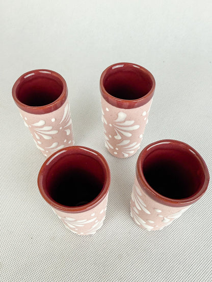 Talavera Style Tequila Shot Glass 4Pc Mexican Tequila Shot Glasses Tequileros