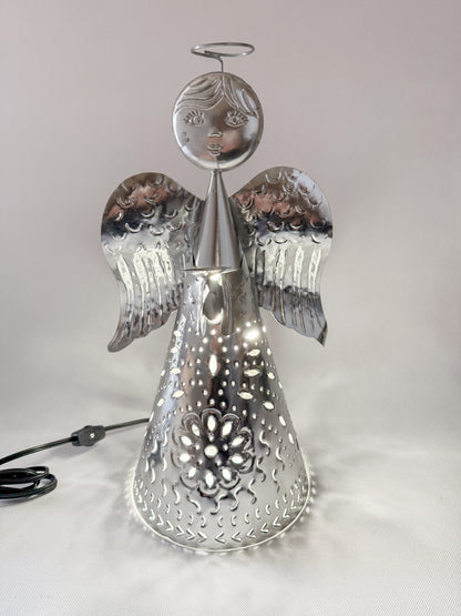 Mexican Punched Tin Lighting Angel Tin Lights Angel Con Luz