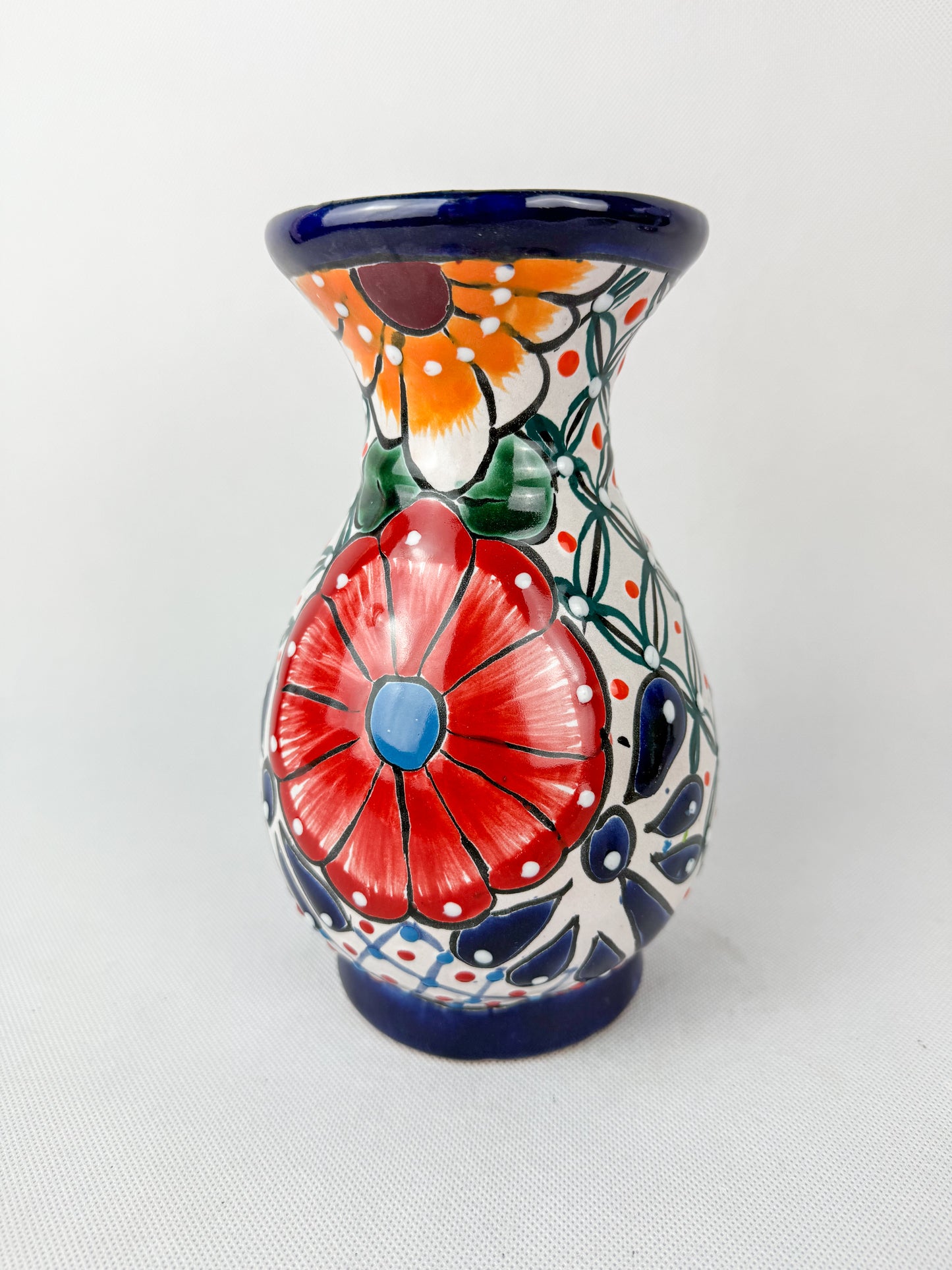 Talavera Flower Vase 10 Inch Flower Vase Mexican Vase Tall Flower Vase Centerpiece