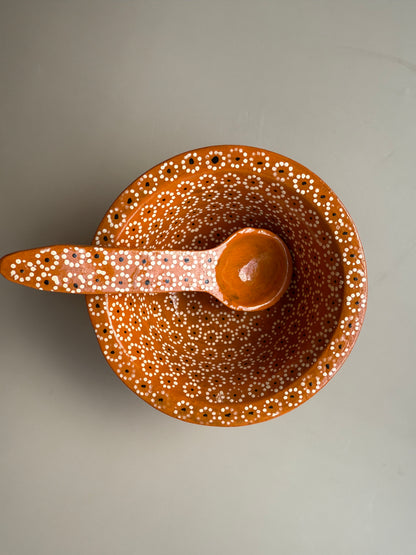 Michoacan Mexican Clay Molcajete Mexican Clay Bowl With Spoon Salsa Bowl With Spoon Traditional Mexican Bowl
