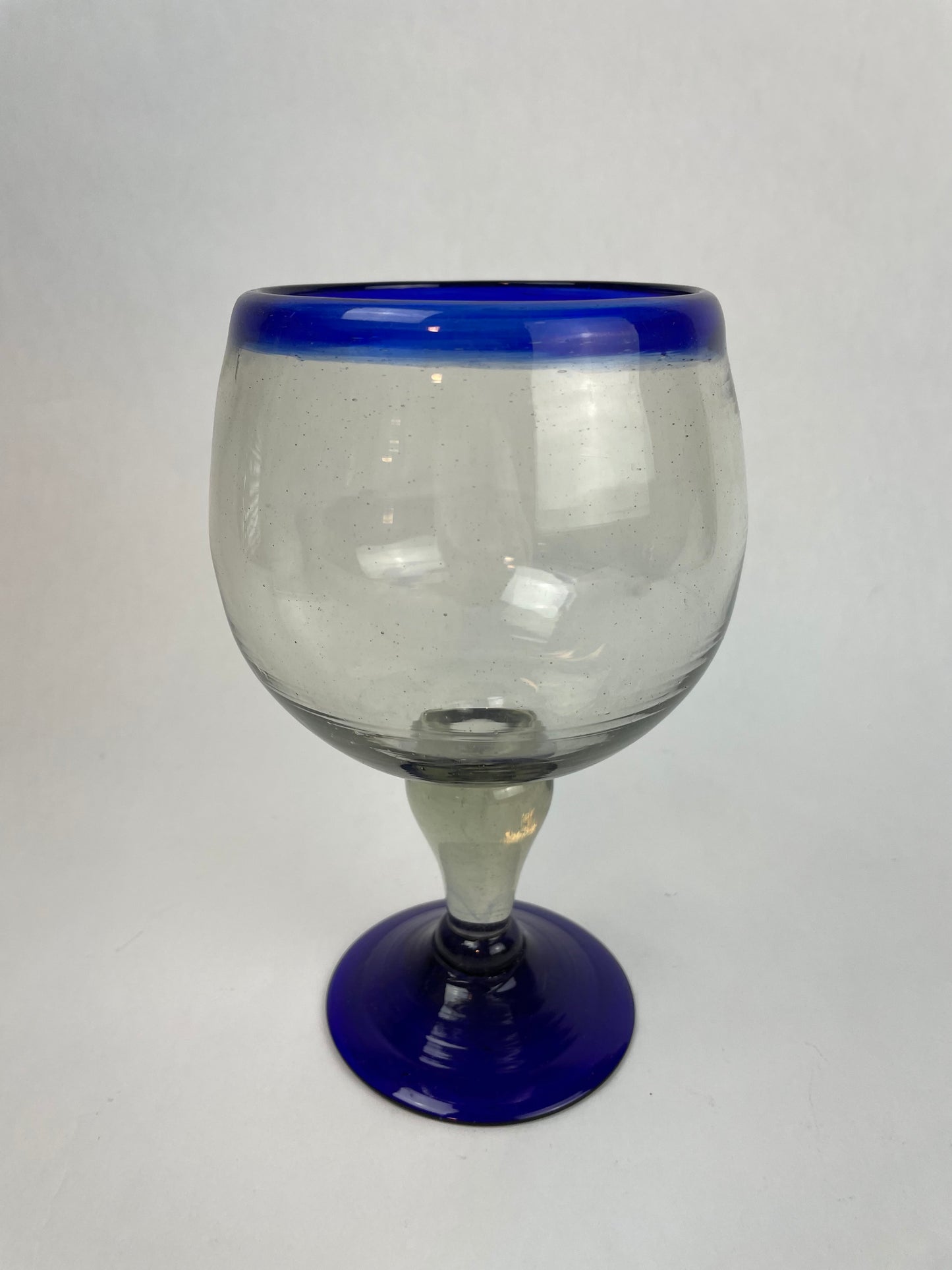 Mexican Glassware 2 pc Set Blue Rim Glassware Copa Chabela