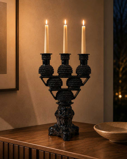 Mexican Candle Holder Michoacan Clay - Flame of Mexico Porta Vela