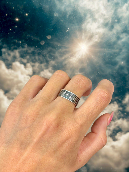 Sterling silver Lord’s Prayer | Anillos de plata 925 del padre nuestro | Silver 925 Unisex band ring