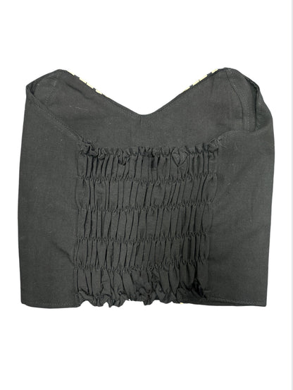 Mexican Black & Gold Corset Top