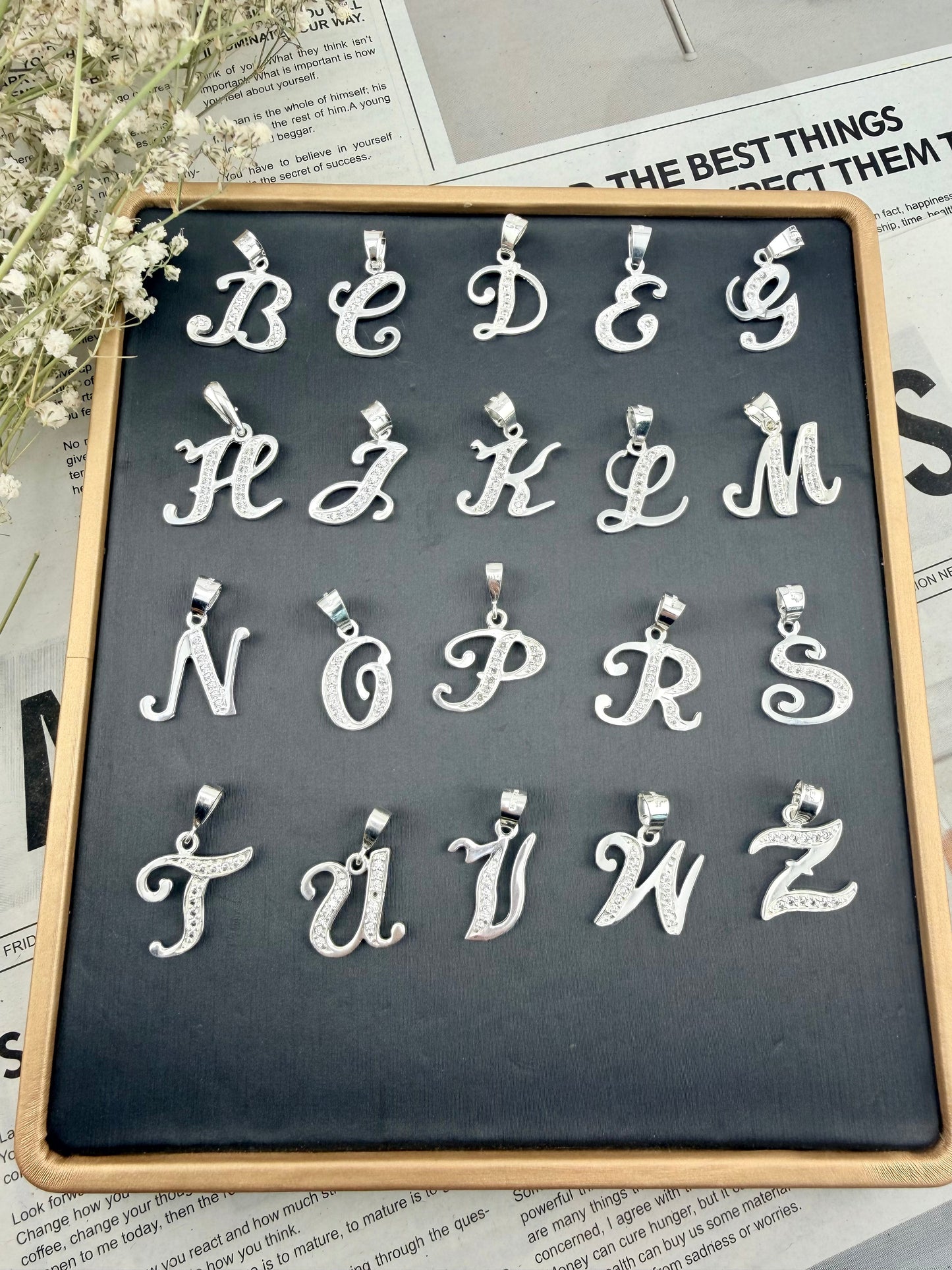 Sterling Silver 925 Letter Pendant - Dijes de Letras Plata