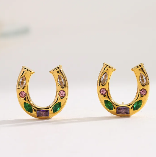 Jefa’s Lucky Charm -Horseshoe Earrings Gold Plated