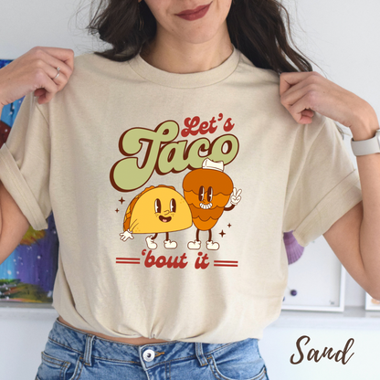 Let’s taco about it Unisex Heavy Cotton Tee. Tacos Al pastor shirt for Mexican or taco lover.