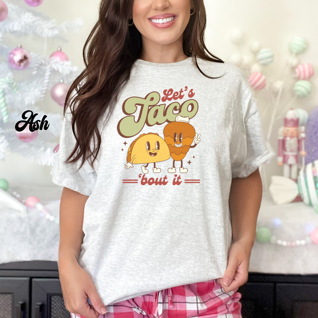 Let’s taco about it Unisex Heavy Cotton Tee. Tacos Al pastor shirt for Mexican or taco lover.