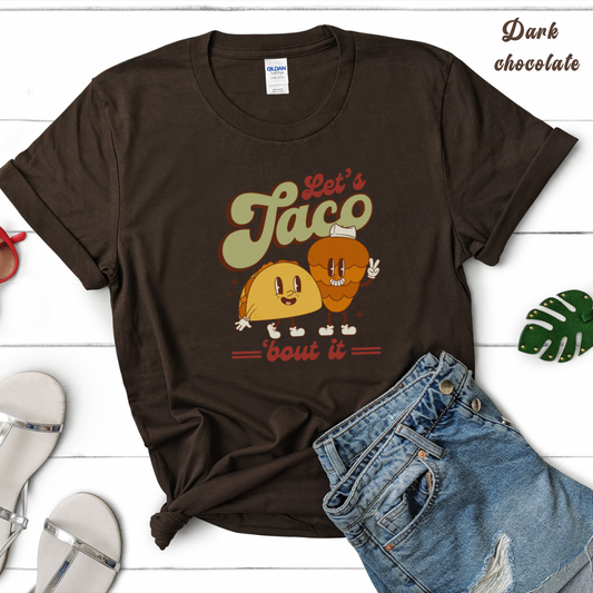 Let’s taco about it Unisex Heavy Cotton Tee. Tacos Al pastor shirt for Mexican or taco lover.