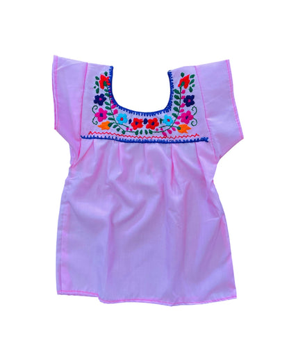 Mexican Embroidered Shirt Girls Tehuacán- Blusa Nina
