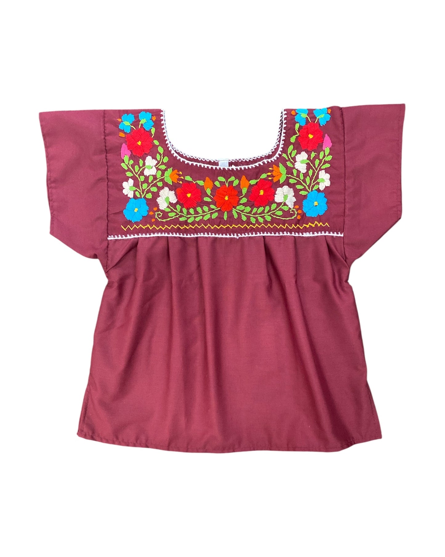 Mexican Embroidered Shirt Girls Tehuacán- Blusa Nina