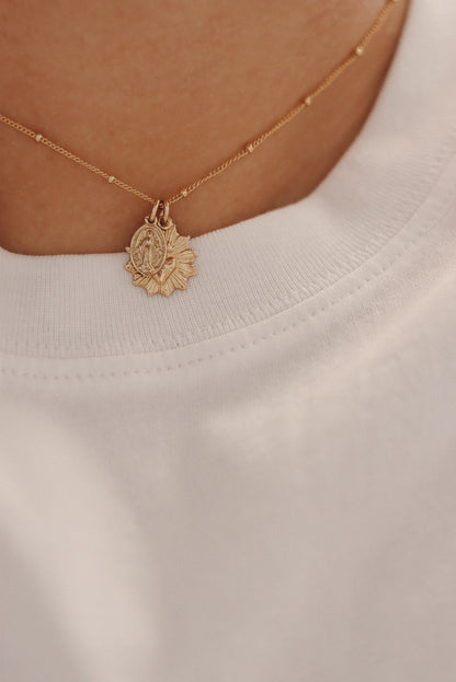 Gold Vermeil Sacred Heart and Miraculous Medal Necklace