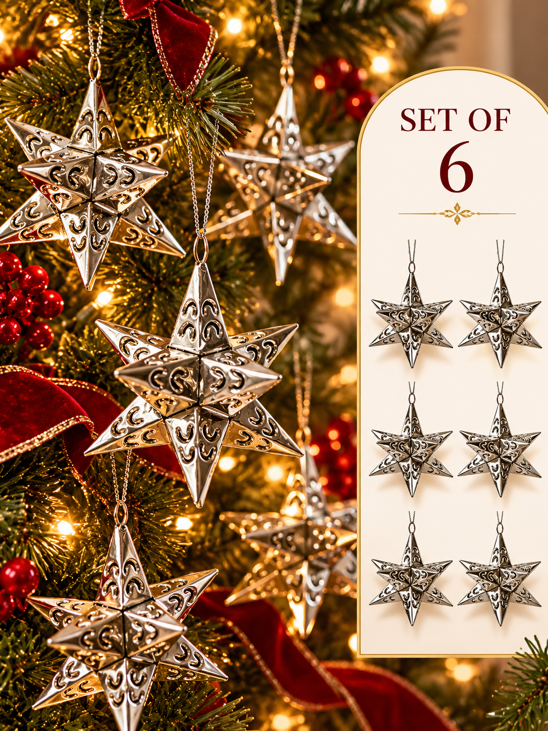 Mexican Tin Star Ornament - Estrellas Lamina Esferas