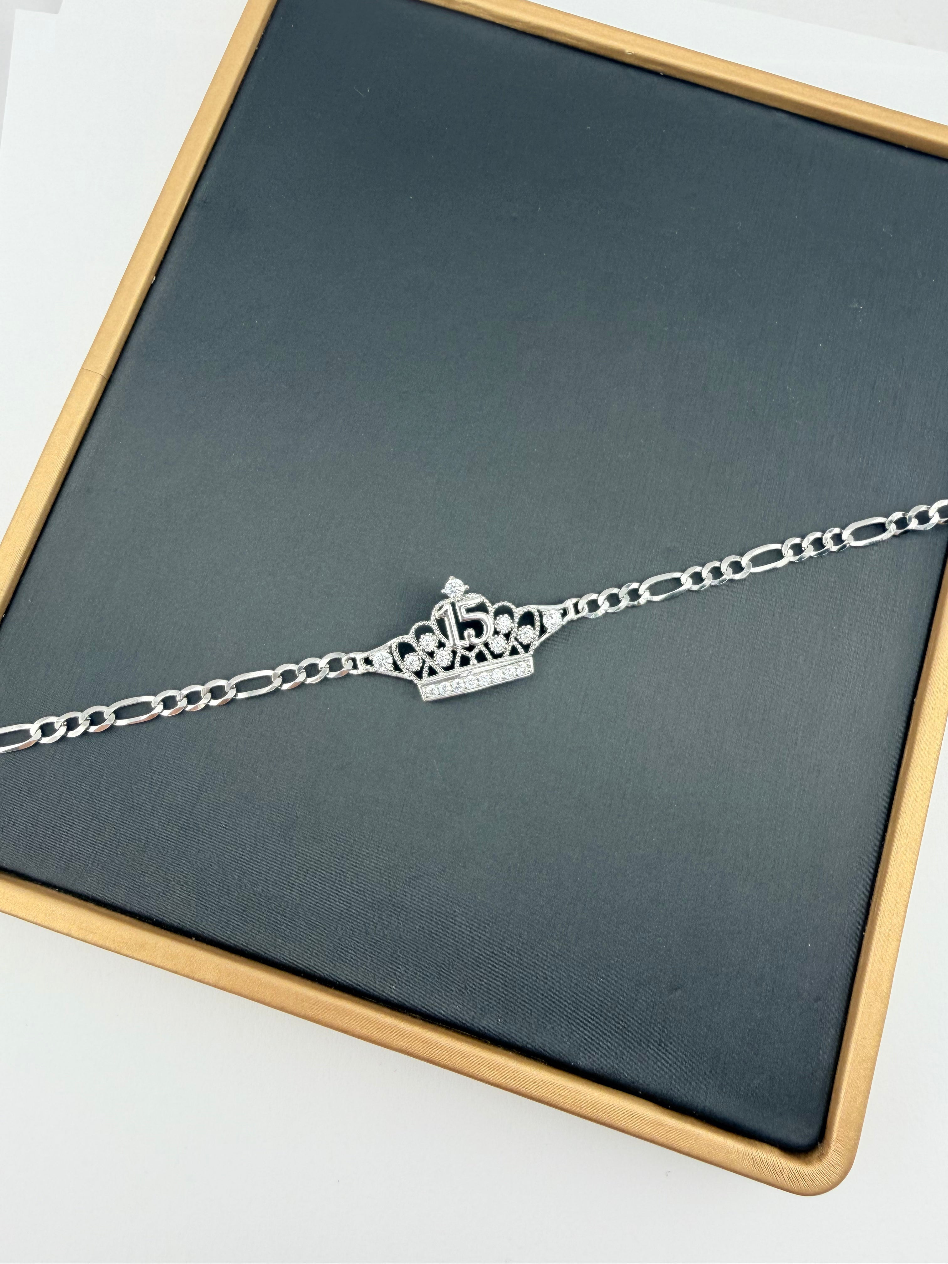 Silver 925 Quinceañera bracelet - Pulcera Quinceañera – TheMexHub