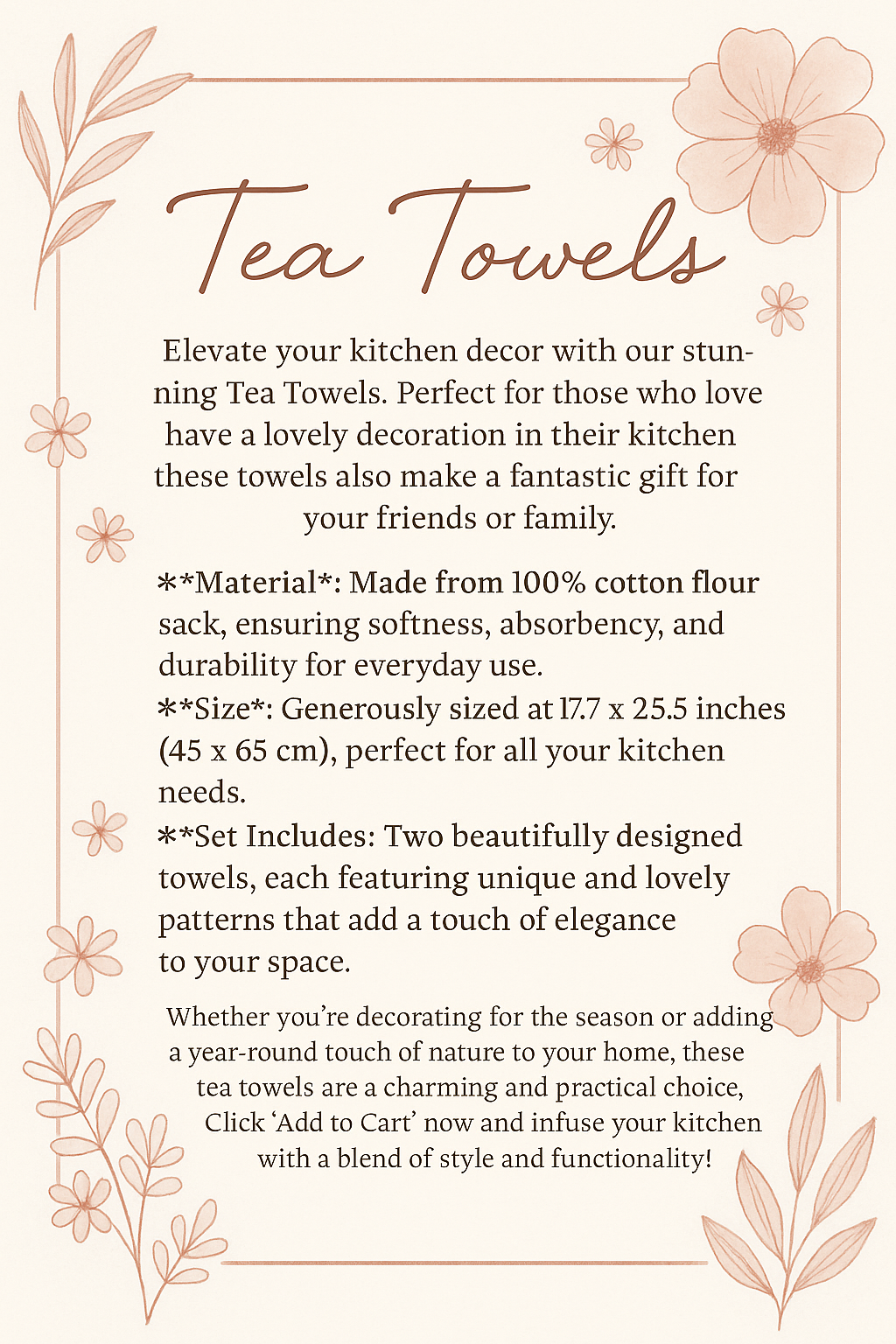 Mexican Marranito kitchenTowels – Set of 2 Cotton