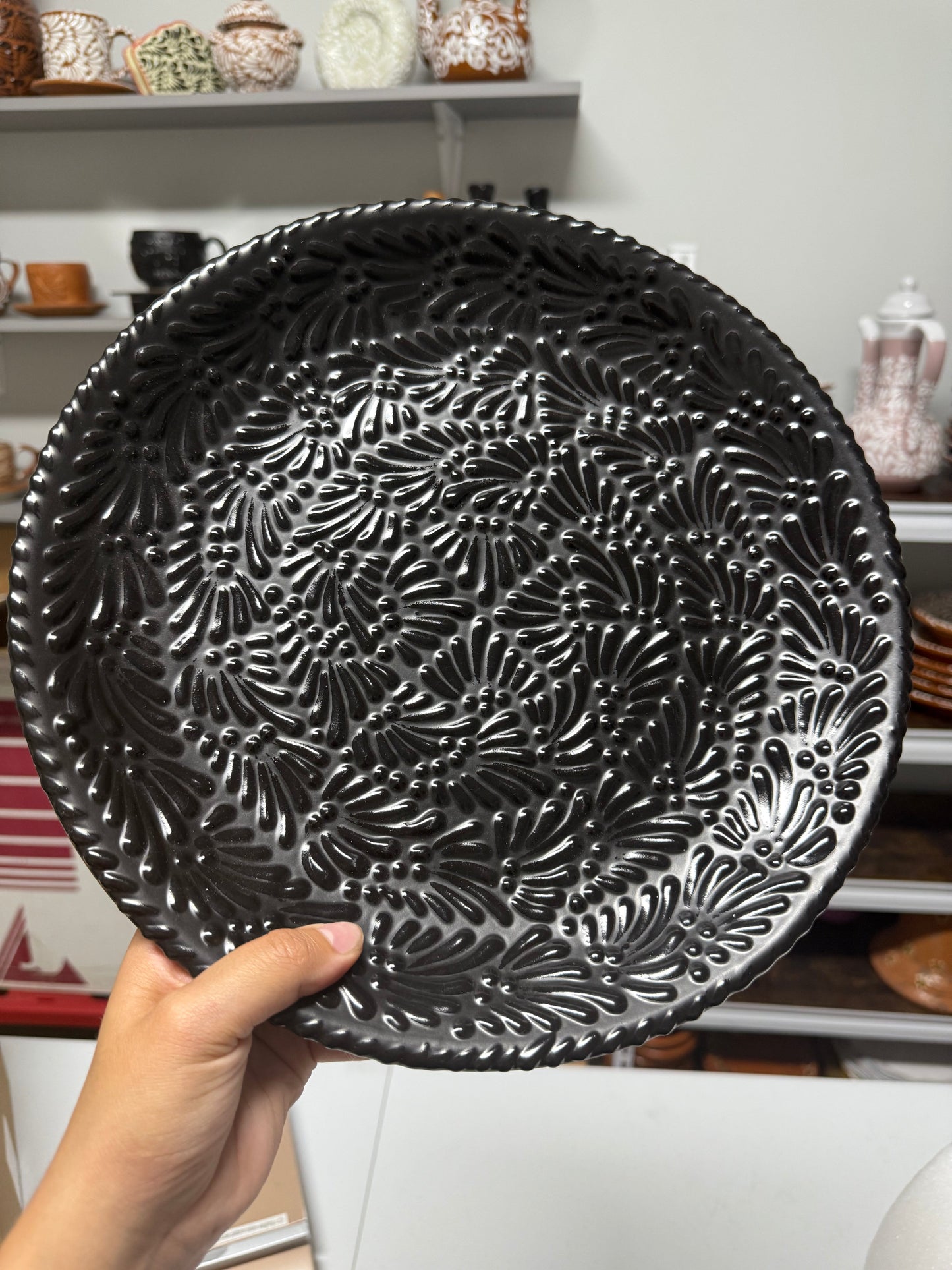 Talavera Base Plate 10" Black - Plato Negro