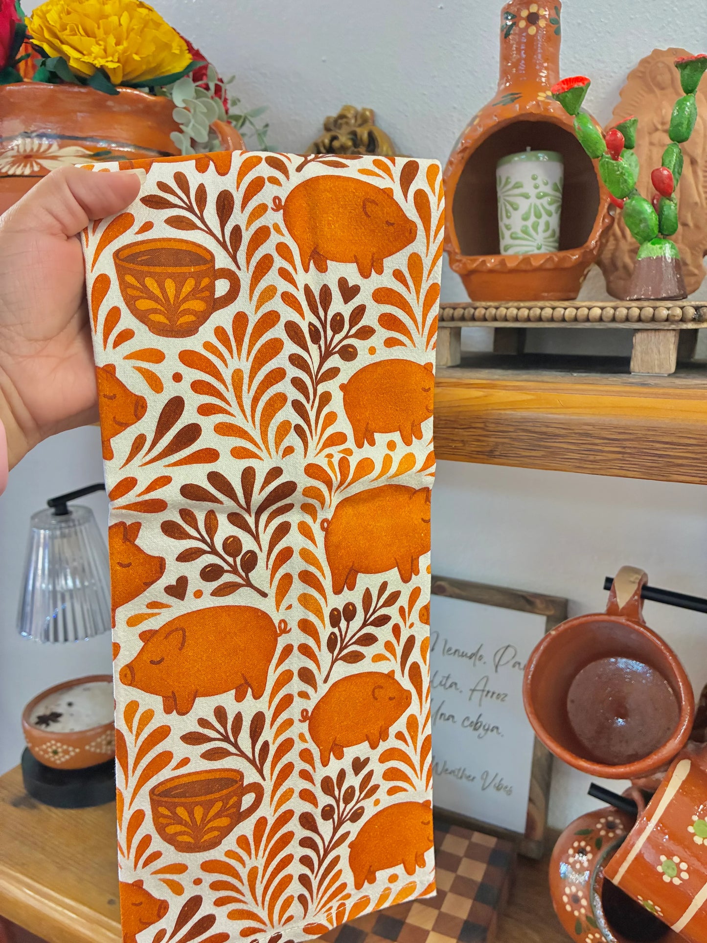 Mexican Marranito kitchenTowels – Set of 2 Cotton