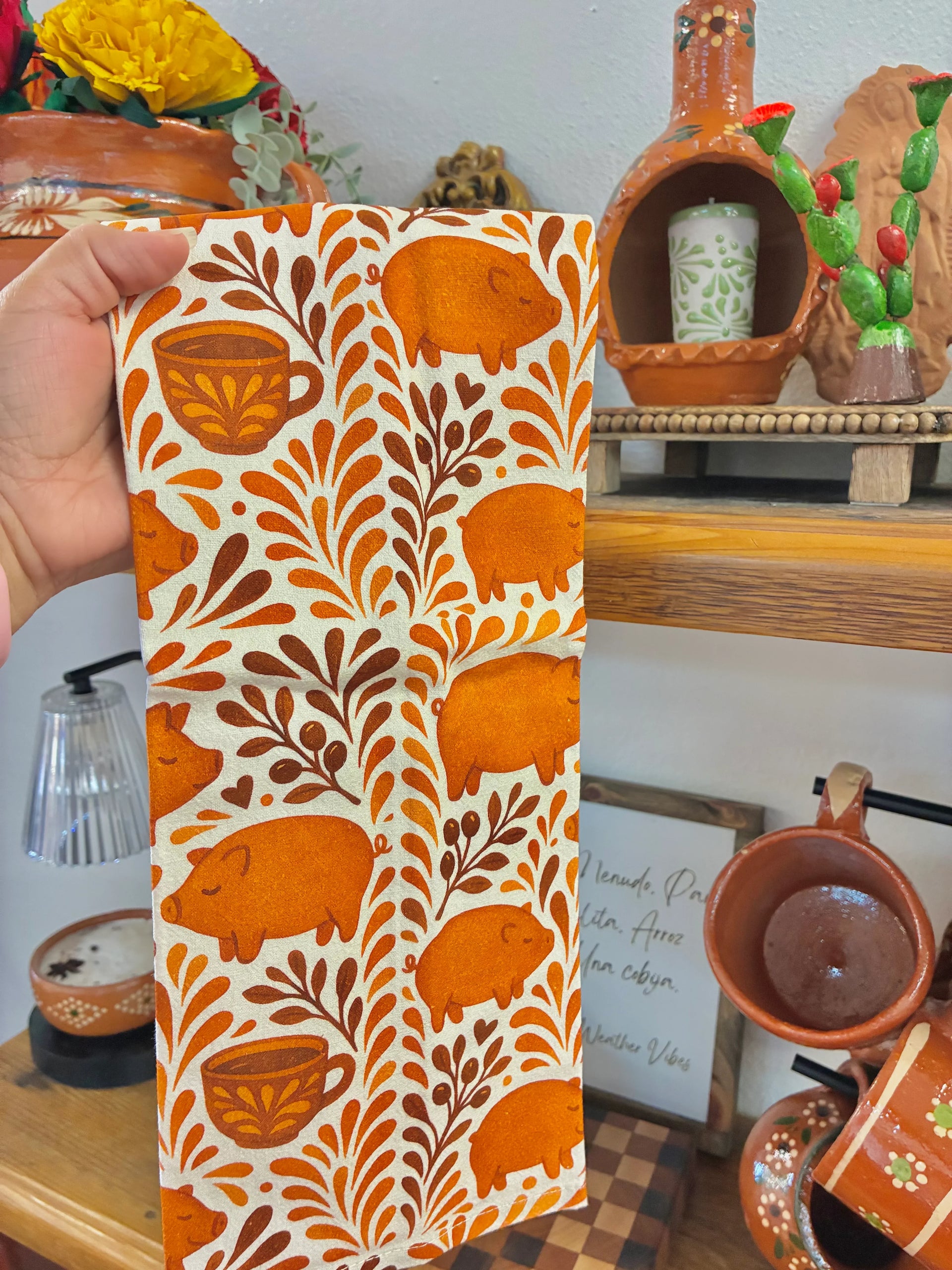 Mexican Marranito kitchenTowels – Set of 2 Cotton