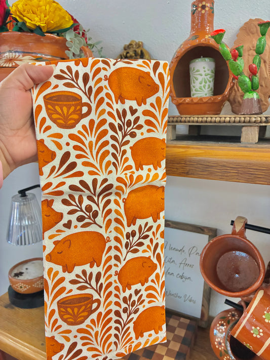 Mexican Marranito kitchenTowels – Set of 2 Cotton