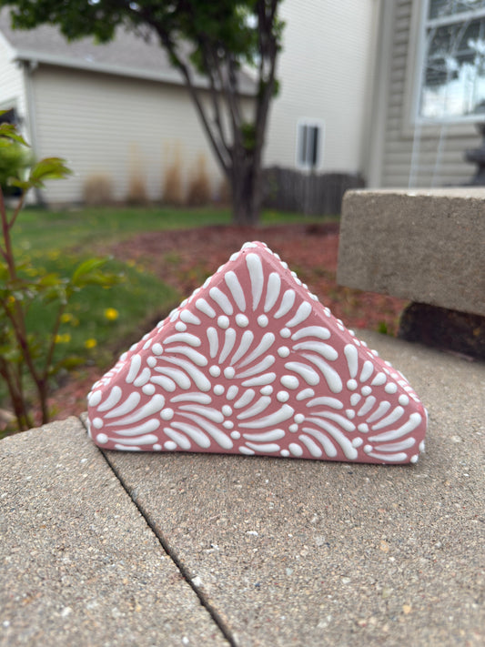 Talavera Napkin Holder Pink/White - Servilletero Rosa