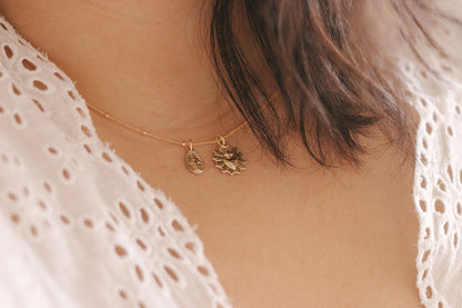 Gold Vermeil Sacred Heart and Miraculous Medal Necklace