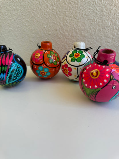 Mexican Ornaments, Hand Painted, Christmas colorful