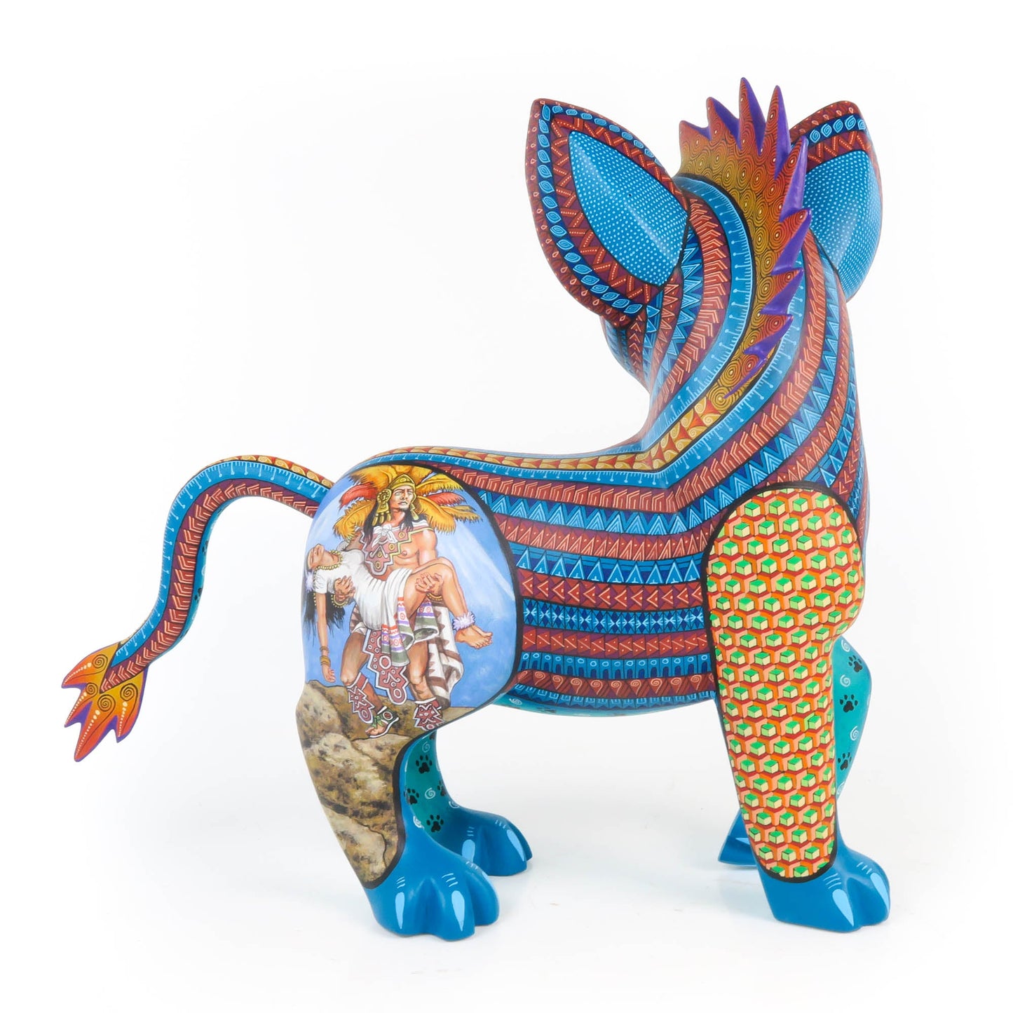 Aztec Xoloitzcuintle Dog - Oaxacan Alebrije Wood Carving