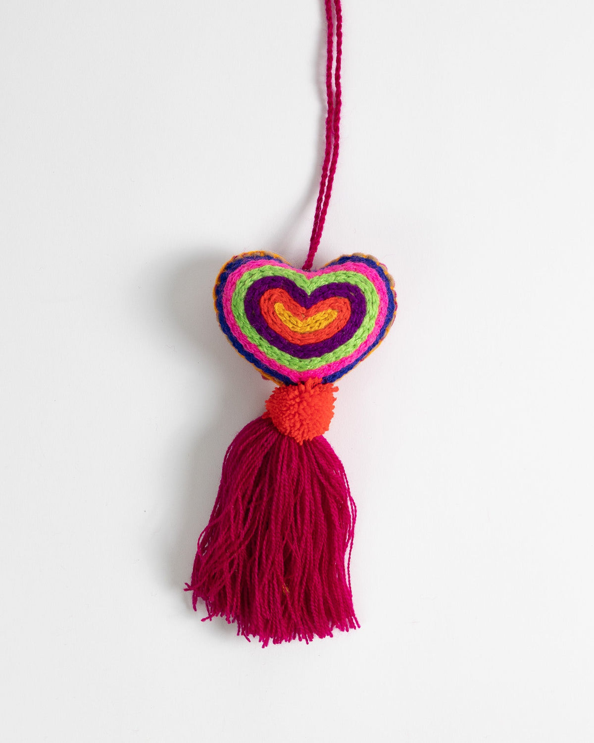Neon Heart Tassel Bag Charm
