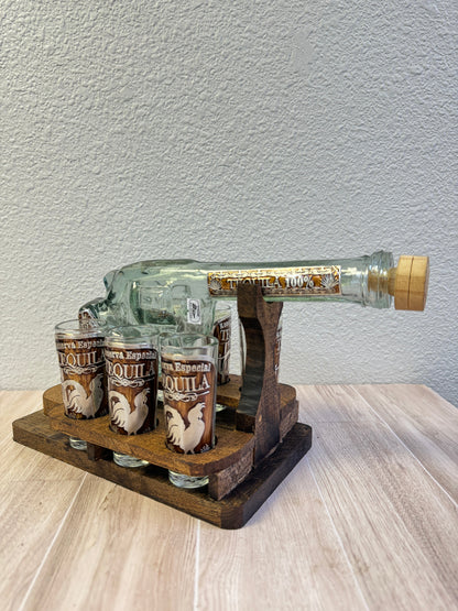 Mexican Tequilero Set - Mexican Tequila Glass Bottle pistolero