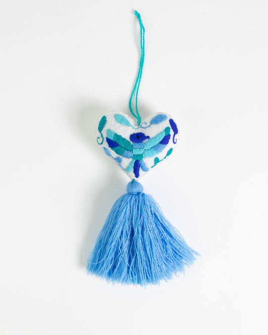 Ornate Heart Tassel Bag Charm