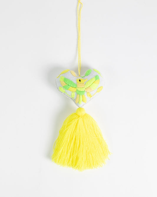 Ornate Heart Tassel Bag Charm